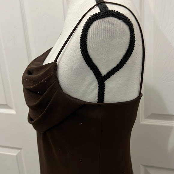 EUC, KARINA NITES, Dark Brown, Long, Prom, Wedding, Dress, Size 100% Polyester - Picture 4 of 10